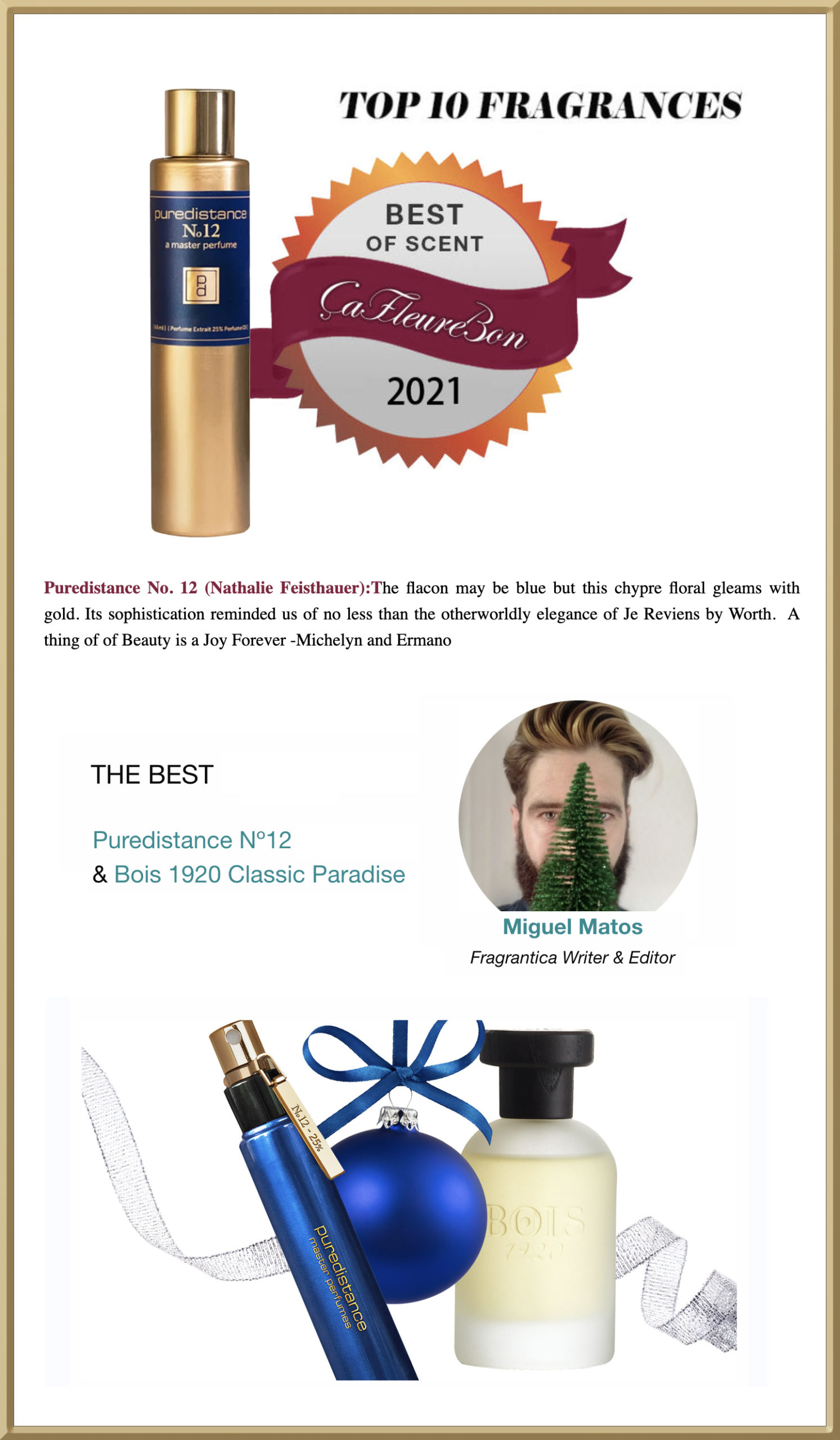 Puredistance No.12 Best Perfume of the Year Puredistance