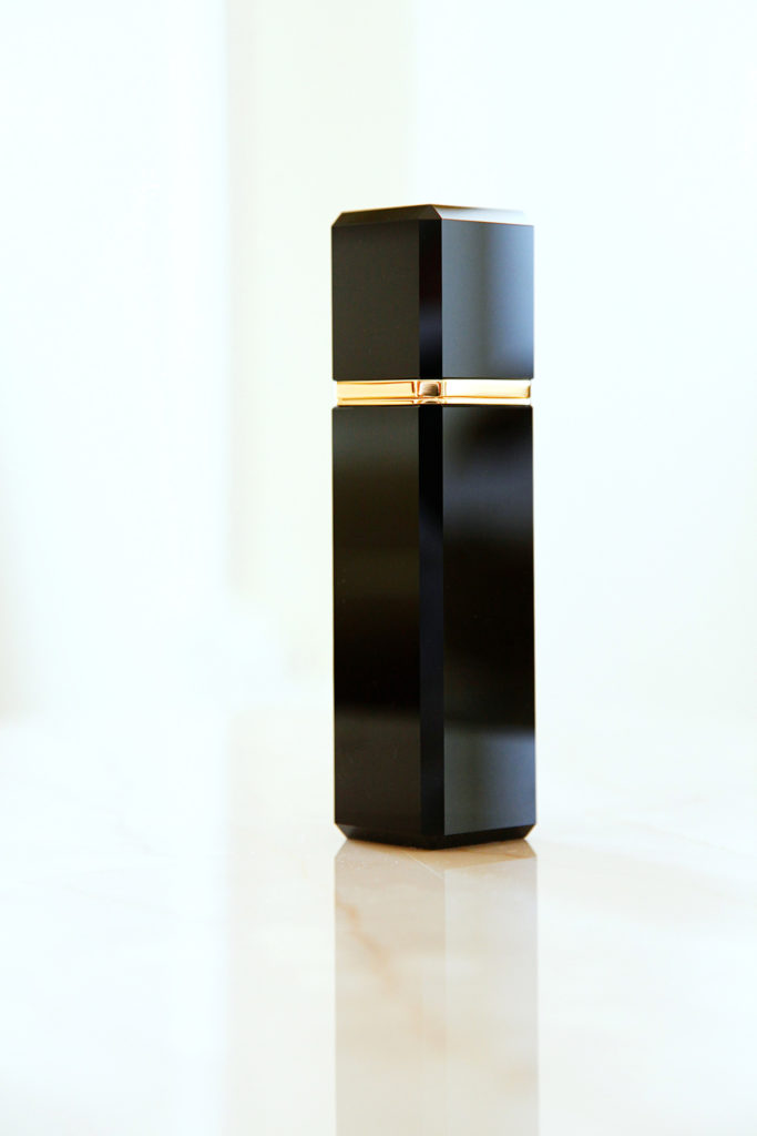 Exclusive Puredistance black crystal and gold Perfume column made by Swarovski in a limited edition