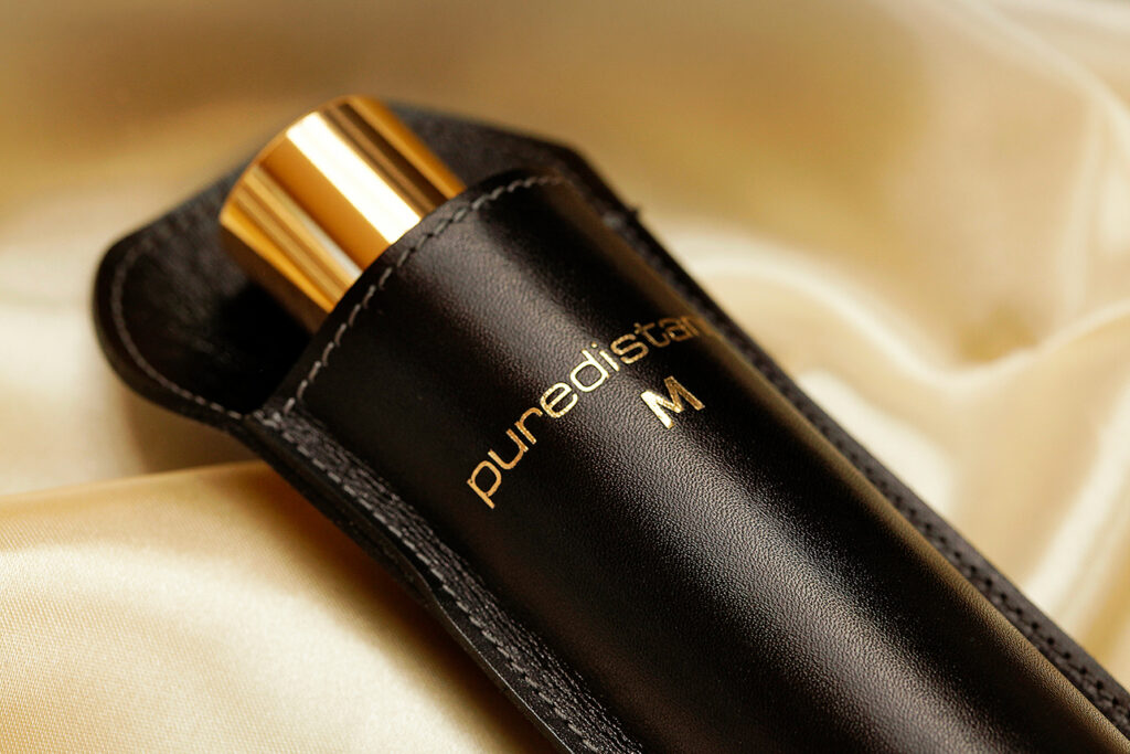 100ml Puredistance M Perfume in its leather holder