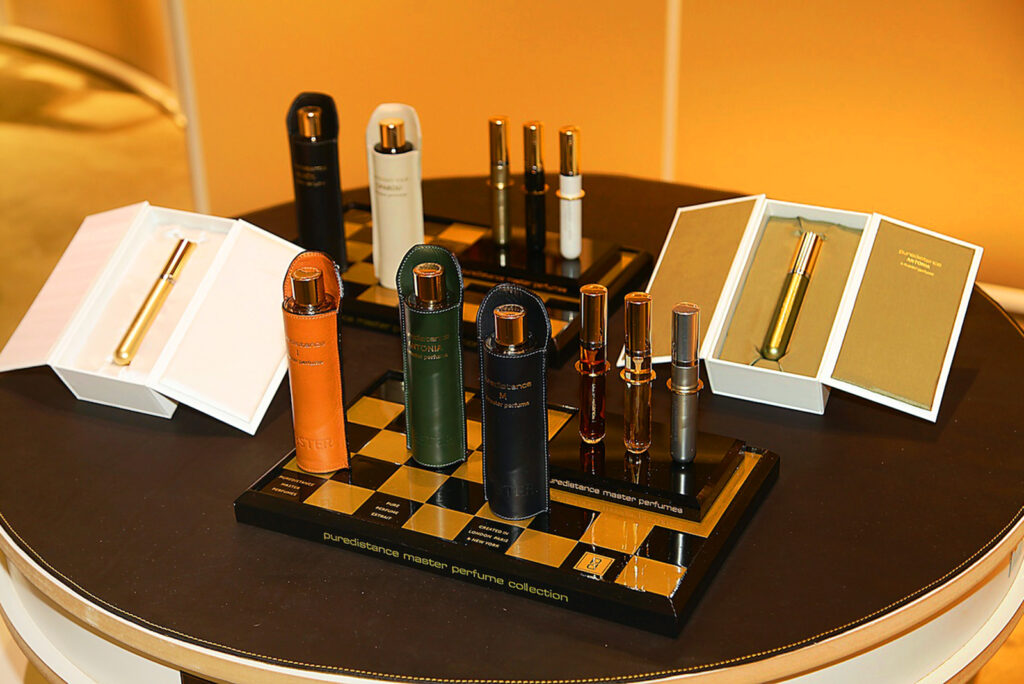 luxurious and exclusive Puredistance Master Perfume Collection display at Pitti Fragranze