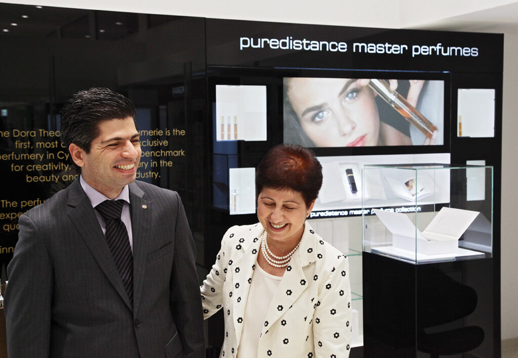 Puredistance store in a store at Perfumery Dora Theophilou in Cyprus